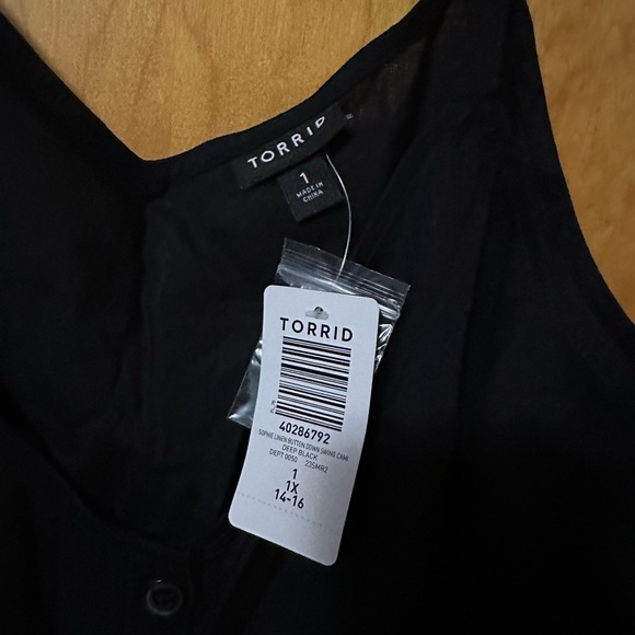 Torrid cotton blend black camisole. Size 1 new - Picture 3 of 3